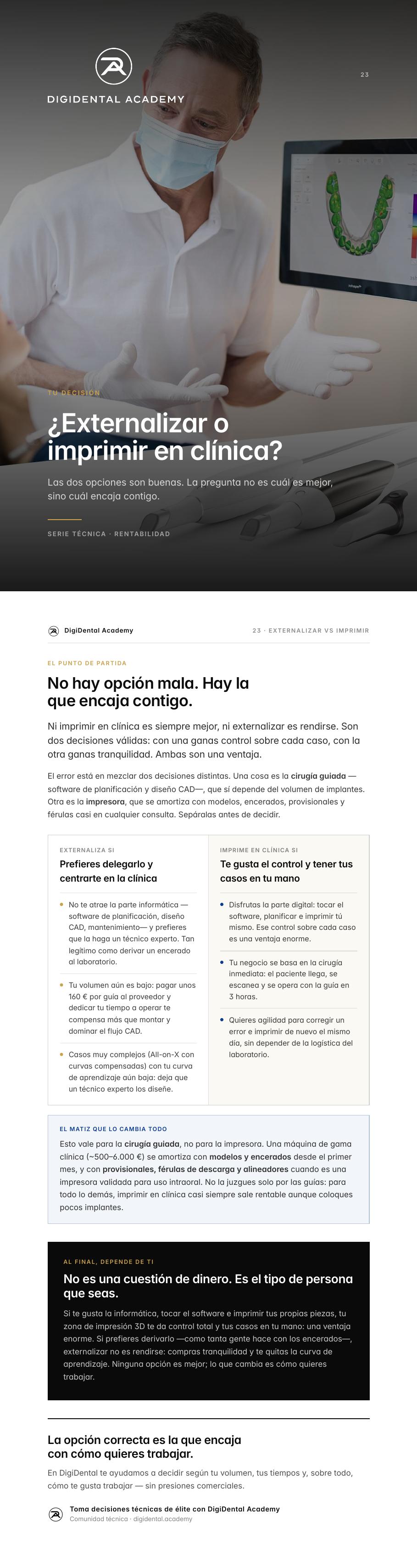 Vista previa de Imprimir en clínica o externalizar